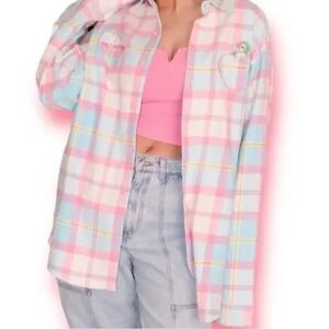 Cakeworthy My Little Pony Starshine Pink Plaid Flannel Shirt Unisex Large